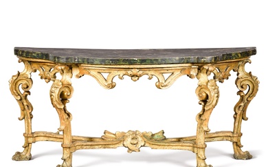 A North Italian carved giltwood console table, mid-18th century