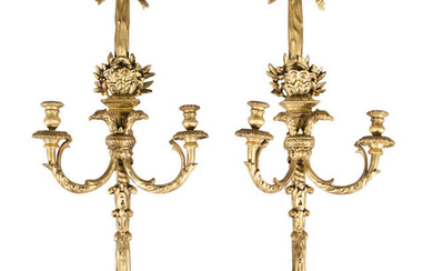 A PAIR OF GEORGE III CARVED GILTWOOD WALL...