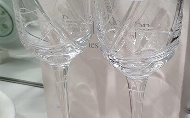A PAIR OF ROYAL DOUTLON CRYSTAL TOASTING GLASSES