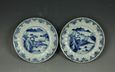 A Pair of Chinese 17th Century Blue and White Porcelain