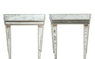 A Pair of Contemporary Mirrored Wall Consoles