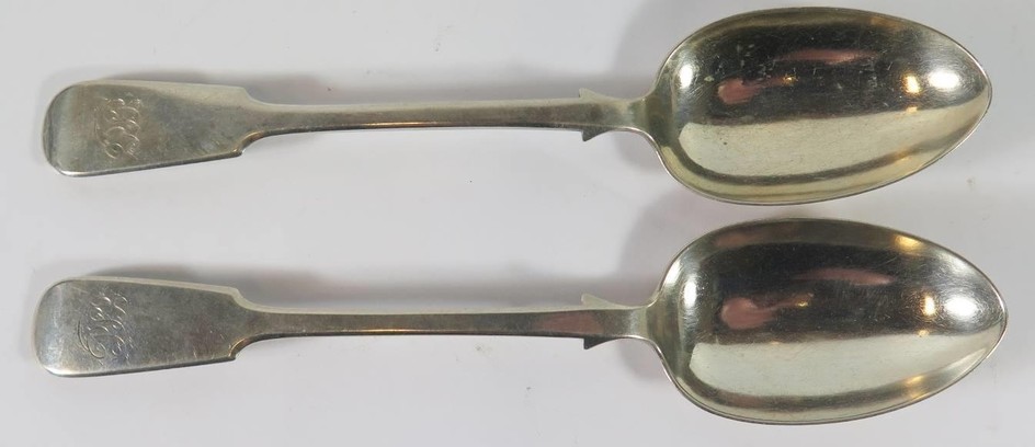A Pair of Victorian Silver Serving Spoons, Exeter 1866, Thom...