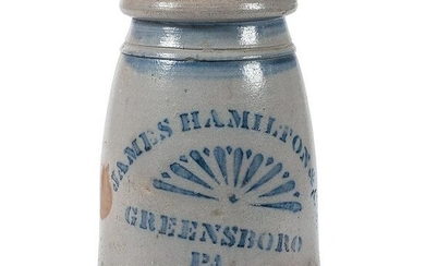 A Pennsylvania Two Quart Stoneware Canning Jar with