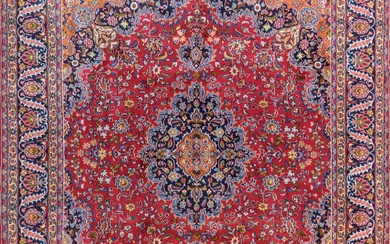 A Persian Hand Knotted Mashad Carpet, 340 X 300