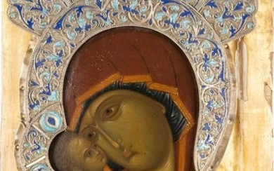 A SMALL ICON SHOWING THE MOTHER OF GOD UMILENIE WITH
