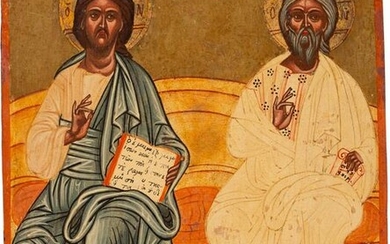 A SMALL ICON SHOWING THE NEW TESTAMENT TRINITY Greek