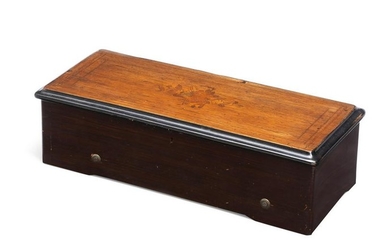 A Swiss walnut cylinder music box