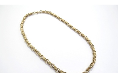 A Tiffany and Co gold necklace, circular links and triple bo...