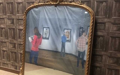 A VICTORIAN OVERMANTEL WALL MIRROR