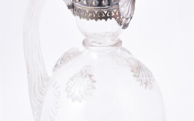 A Victorian silver gilt mounted glass claret jug by Edward H. Stockwell