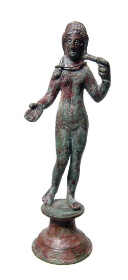 A beautiful Roman bronze figure of Aphrodite