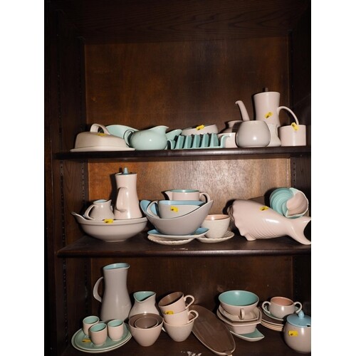 A collection of Poole "Cameo" pattern table wares, including...