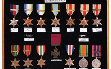 A collection of Second World War campaign stars and medals