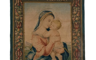 A grass juice tapestry with the Virgin and Child, dated