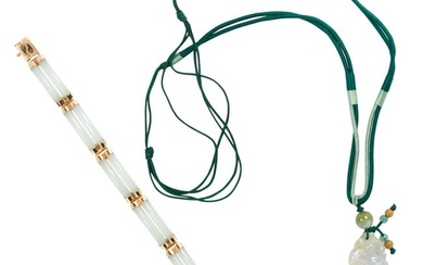 A jade bracelet and necklace