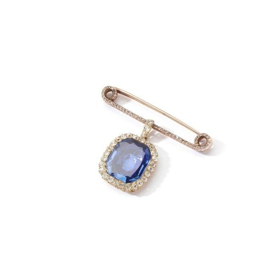 A late 19th century sapphire and diamond brooch