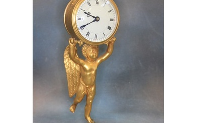 A late 19th/early 20th century French mantel timepiece, gil...