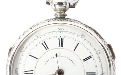 A late Victorian silver cased "Marine chronograph" pocket watch