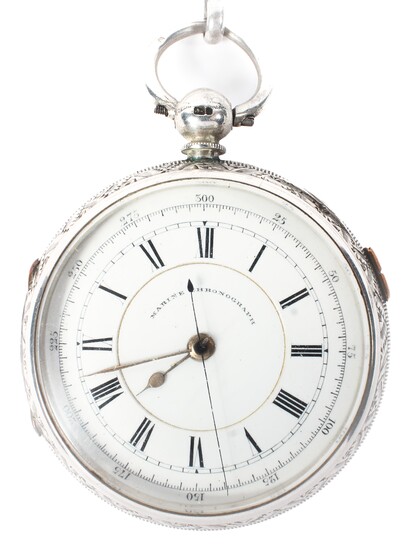 A late Victorian silver cased "Marine chronograph" pocket watch