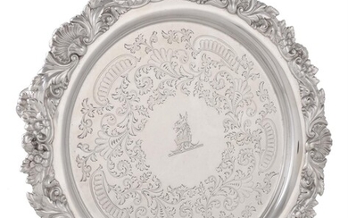 A late Victorian silver shaped circular salver by William Mammatt & Son