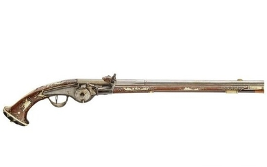 A long, bone-inlaid South German wheellock pistol