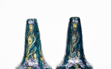A pair of Hancock & Sons Morrisware vases designed by George Cartlidge