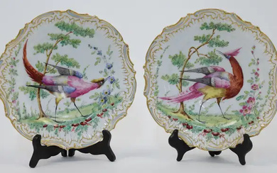 A pair of Samson porcelain Chelsea style plates, late 19th century, pseudo...
