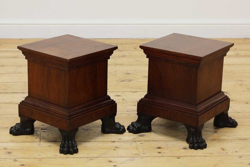 A pair of mahogany stands