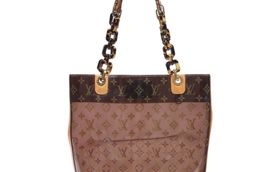 A plastic and leather tote bag, Louis Vuitton cabas...