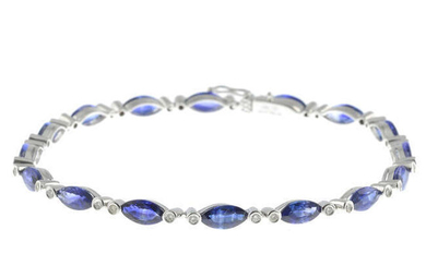 A sapphire and brilliant-cut diamond line bracelet.