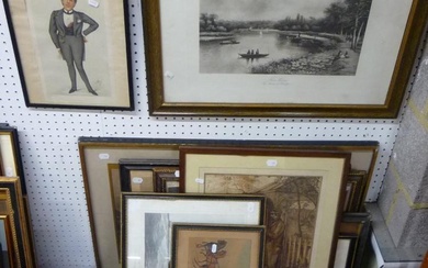 A selection of 24 various antique prints, including narrative...