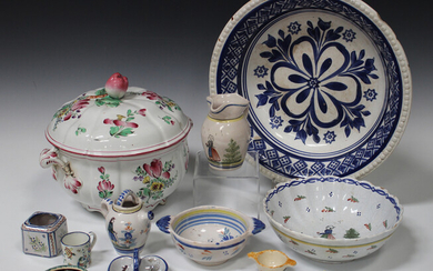 A small group of European faience pottery, late 19th and 20th century, including Quimper and Gien (s