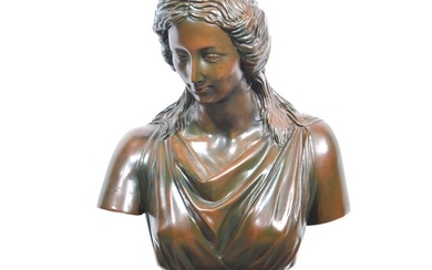 A terracotta bust of a maiden