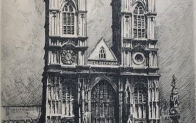 ADRIAN KEITH GRAHAM HILL (BRITISH 1895-1977). 'Westminster Abbey', signed/framed...