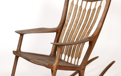 AFTER SAM MALOOF (AMERICAN, 1916-2009) MID-CENTURY MODERN MAPLE ROCKING CHAIR