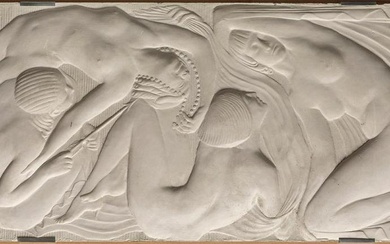 ANNA BASS (Strasbourg, 1876- Paris, 1961). "Female nudes". Relief in plaster.