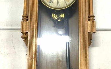 ANSONIA Clock Co Antq Pendulum Wood Wall Clock 41i