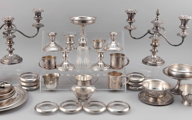 APPROX. FORTY-EIGHT PIECES OF STERLING SILVER AND SILVER-MOUNTED HOLLOWWARE