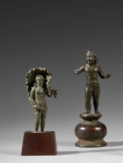 ART ROMAIN, VERS LE 1er - 2e SIÈCLE Deux statuettes en bronze