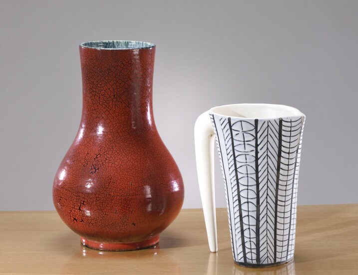 Accolay (XXème siècle) Vase Ceramique craquelée... - Lot 36 - De Baecque et Associés