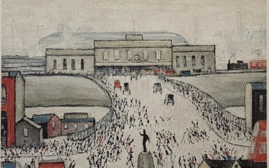 After Laurence Stephen Lowry RBA, RA (1887-1976) ''Station Approach'' Signed,...