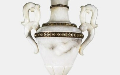 Alabaster Vasiform Table Lamp, Circa 1920