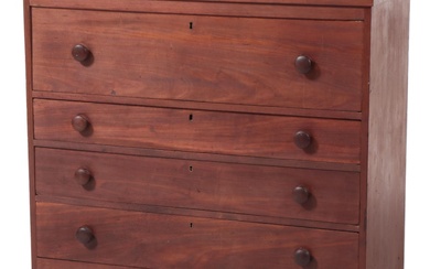 American Primitive Walnut and Pine Chest of Drawers, Mid-19th Century