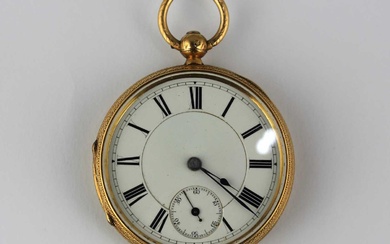 An 18ct gold cased key wind open faced gentleman's pocket watch