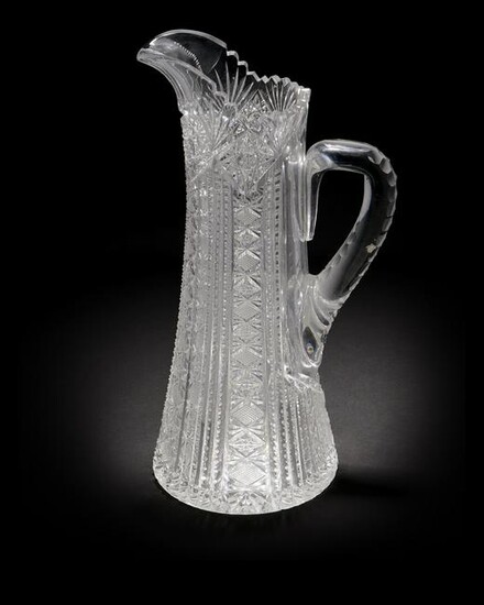 An American brilliant-cut glass pitcher