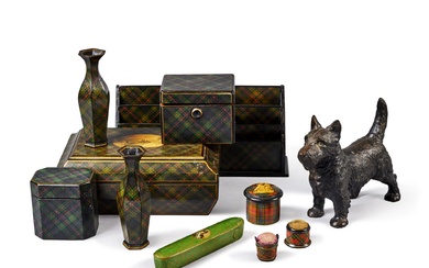 An Assorted Collection of Late Victorian Tartanware Objects, Last Quarter 19th Century