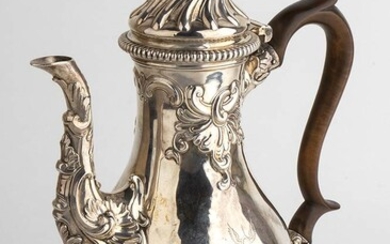 An English sterling silver Georgian coffee pot - London...