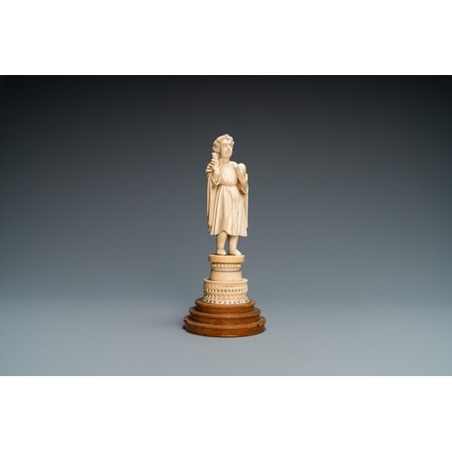 An Indo-Portuguese ivory figure of the Christ Child blessing...