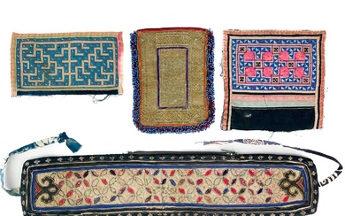 An Islamic metal thread and beaded purse, circa 1900.