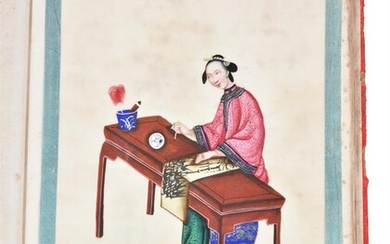 An album of Chinese paintings of ladies undertaking Artistic pursuits